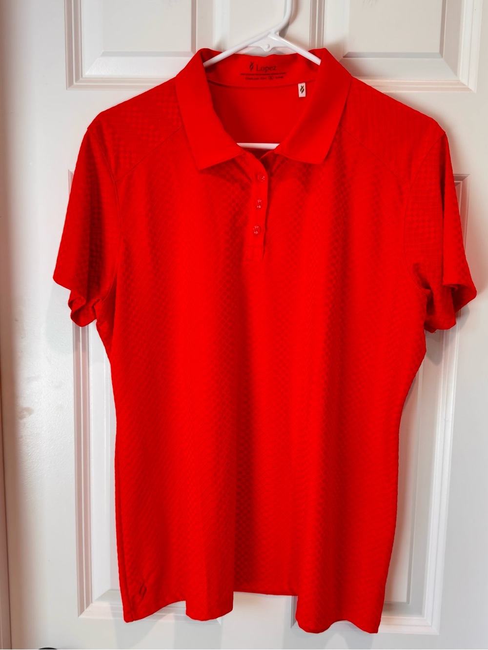 Lopez - Nancy Lopez‎ Women’s Diamond Texture DeLux Dri Golf Polo Shirt- XL - Red